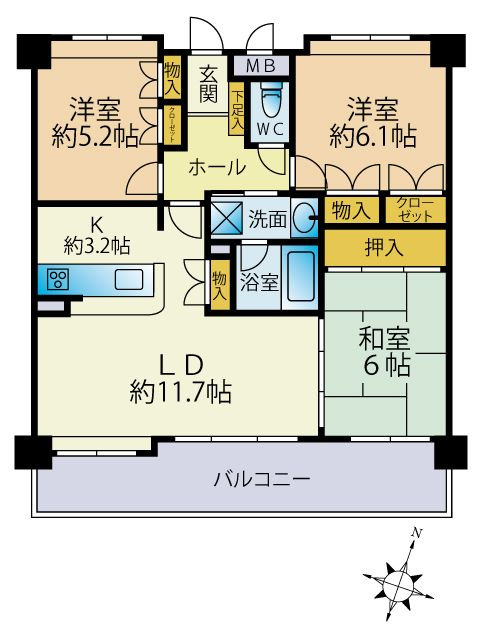 アーバンパレスアルカディア城南の間取り