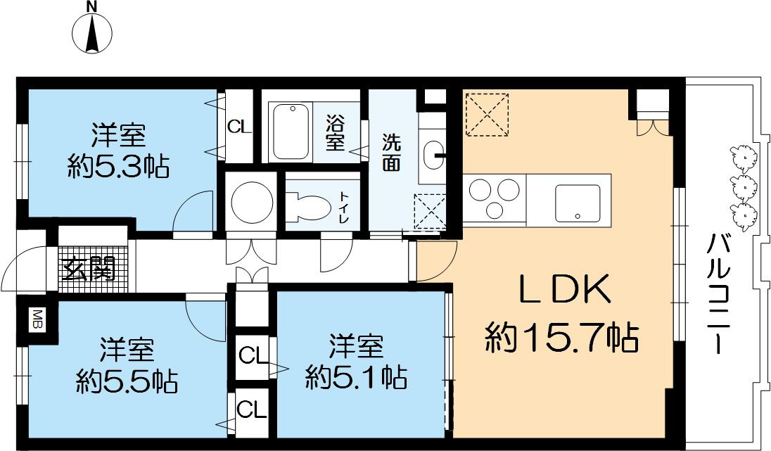 進和北楠アーバンライフの間取り