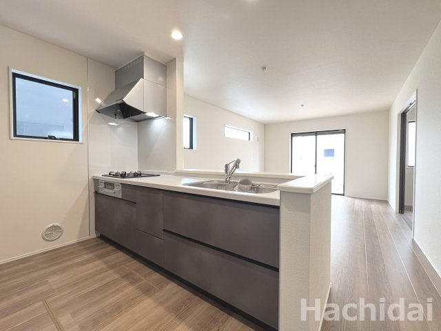 碧南市伊勢町1丁目　新築戸建＜2号棟＞のキッチン|収納豊富なシステムキッチンは、作業が快適でお手入れもカンタンです！