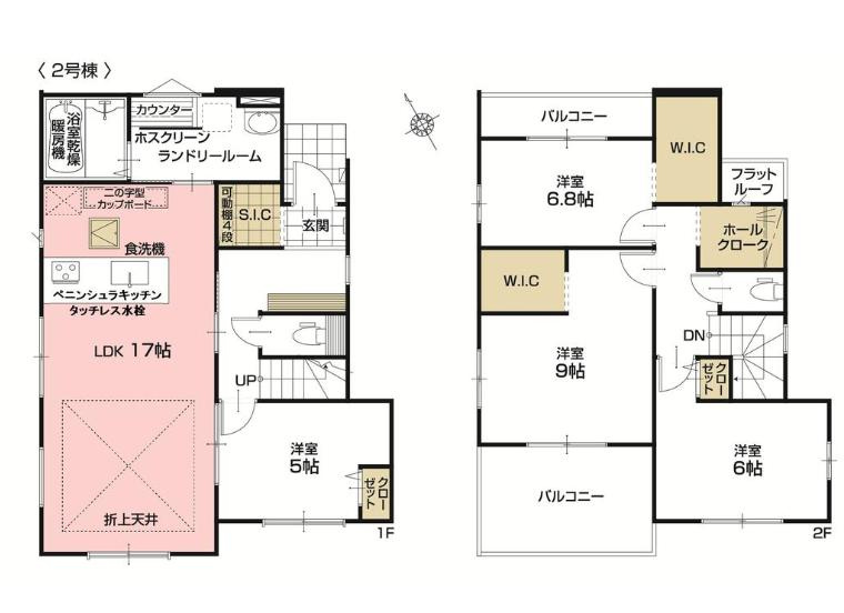 久喜市野久喜4期　新築一戸建て　02　リガーレの間取り|大容量SIC付きで散らかりがちな玄関もすっきり片付きます♪