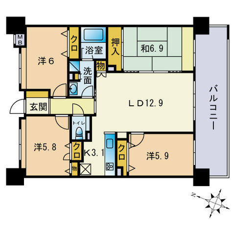 アンピール空港通りⅡの間取り