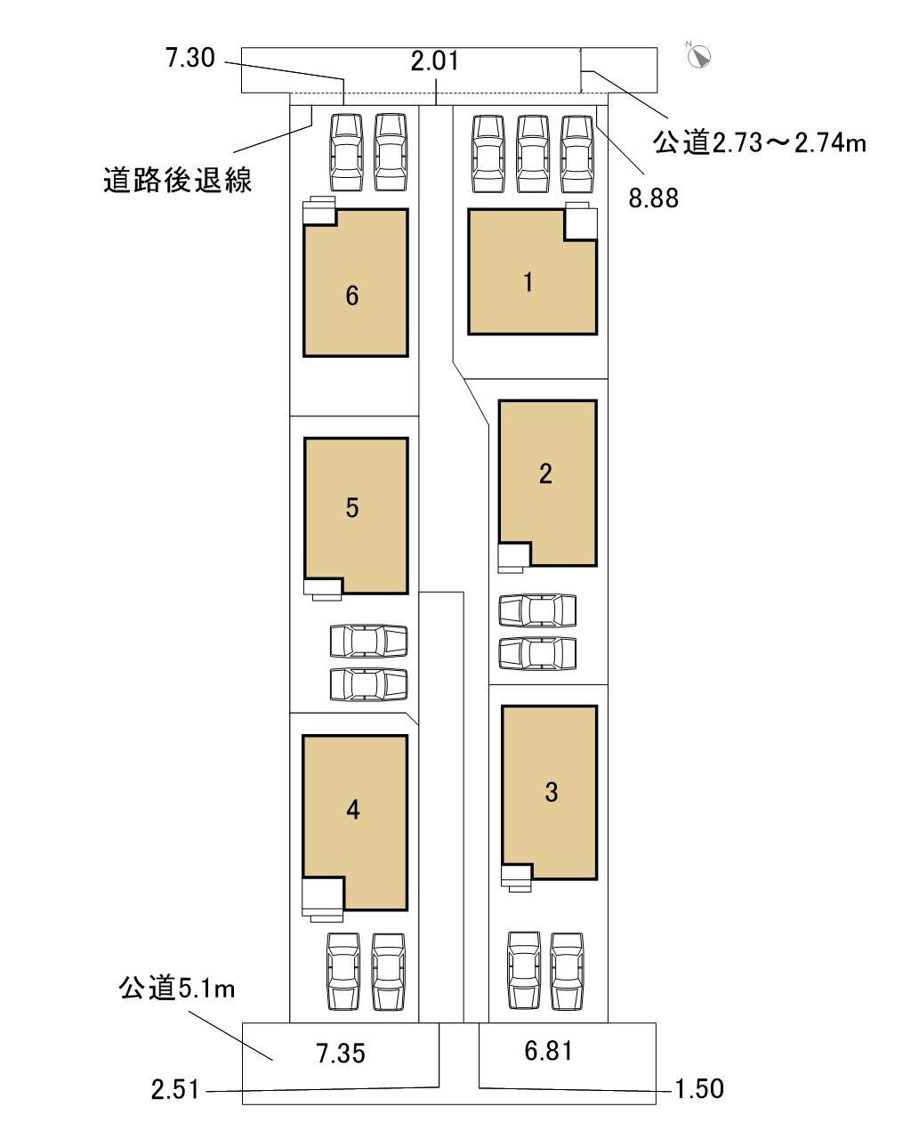 碧南市笹山町　新築戸建＜4号棟＞の区画図|駐車2台可能