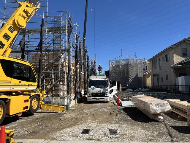 碧南市笹山町　新築戸建＜4号棟＞の前面道路含む現地写真|ただいま建築中です♪（2026.09.17現在）