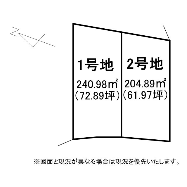 守山市木浜町1号地　建築条件無し売土地の土地図