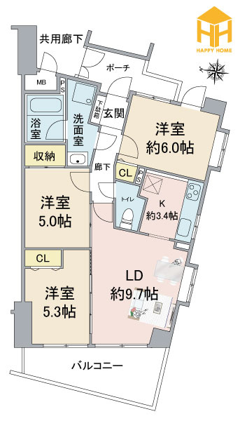 ソルディオ武庫之荘本町の間取り|※現況と図面が異なる場合現況を優先いたします。