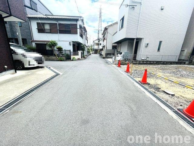 東淀川区相川2丁目　土地の前面道路含む現地写真|◆間口の広い整形地です！
◆建築条件無し！お好きな工務店・ハウスメーカーにて建築可能です！