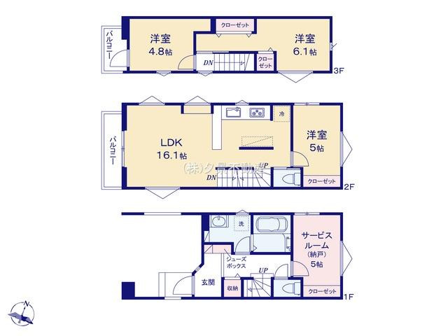 《仲介手数料無料》北区上十条５丁目21-6新築一戸建てメルディアの間取り