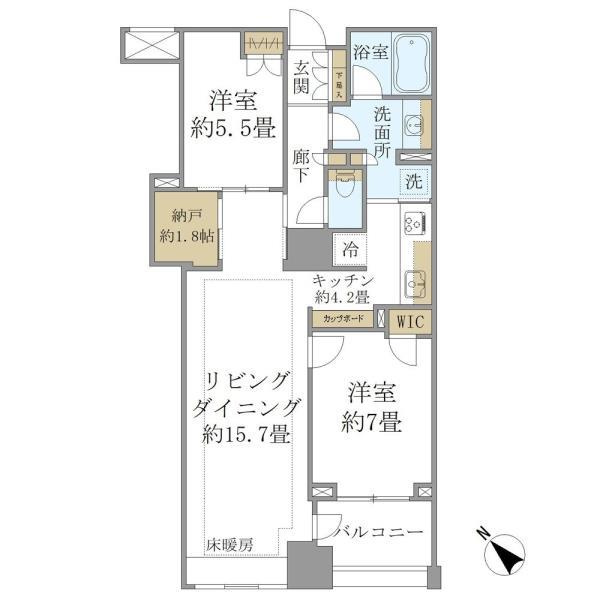 Ｂｒｉｌｌｉａ　ＷＥＬＬＩＴＨ月島の間取り