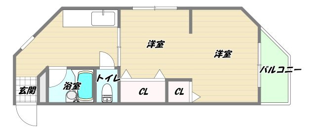 大阪市淀川区西中島１丁目の賃貸マンションの間取り