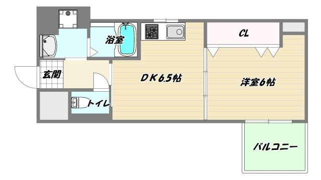 大阪市東淀川区東中島６丁目の賃貸マンションの間取り