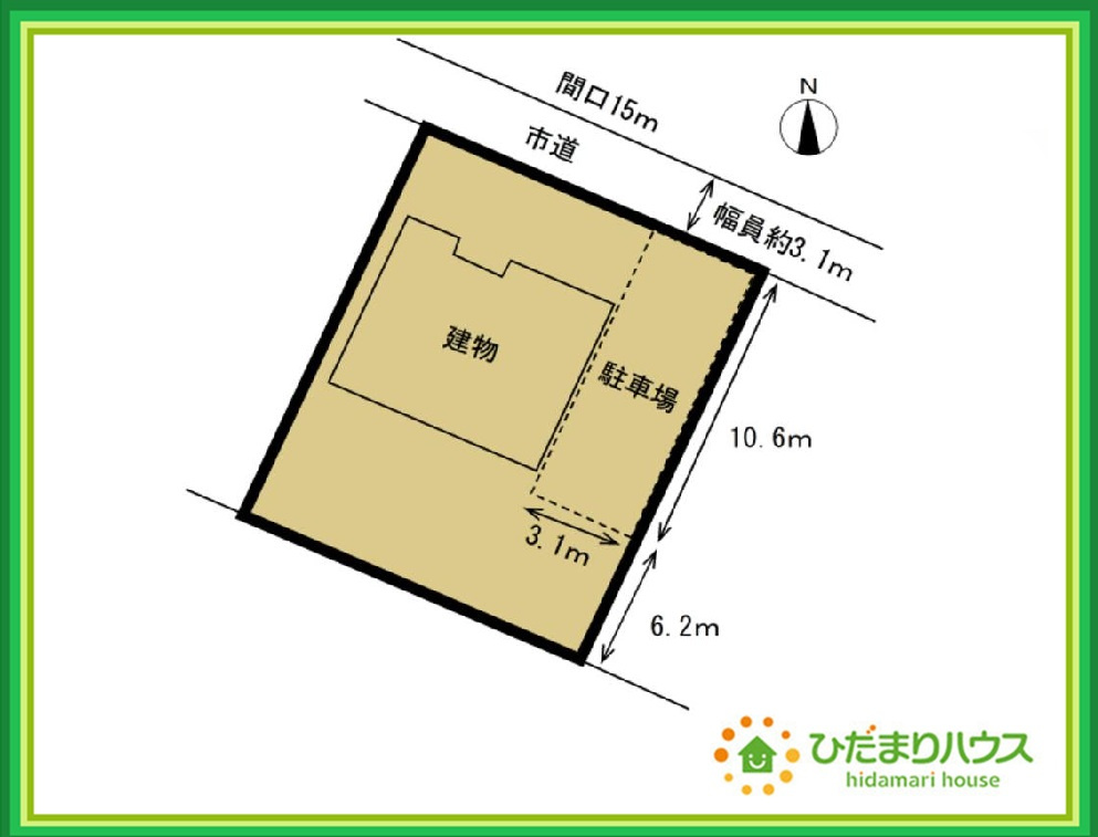 北茨城市中郷町足洗　中古戸建の区画図|カースペース2台ＯＫ！来客用にもスペースを確保できて安心ですね(^^)/