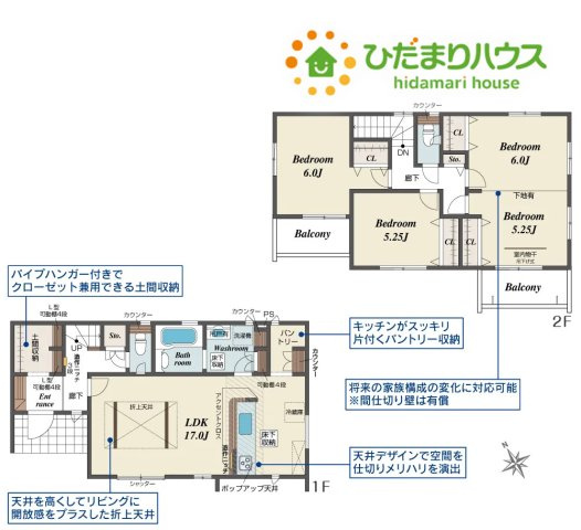 本庄市小島南1丁目　新築一戸建て　ブルーミングガーデン　01の間取り