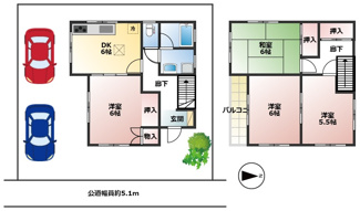 【間取り】 | 岐南町伏屋リフォーム済み中古住宅登場です♪お車スペース2台可能！（車種による）アクセス良好です♪ | 岐南町伏屋リフォーム済み中古住宅登場です♪お車スペース2台可能！（車種による）アクセス良好です♪
