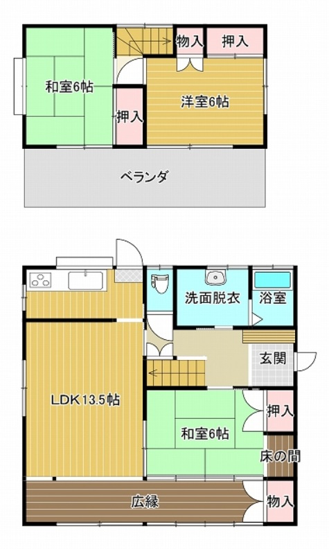 筑西市玉戸 リフォーム物件　の間取り|〇3LDK〇
全居室6帖以上！広縁付き！
内装リフォーム済みです♪