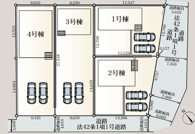 【区画図】 | 大里郡寄居町用土　クレイドルガーデン　新築戸建　全4棟　1号棟