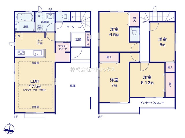 板橋区前野町4丁目　生活快適エリア　土地30坪　限定1棟の間取り|4LDK+ファミリークローク+ビルトイン車庫　敷地面積 102.17ｍ2　建物面積 121.30ｍ2