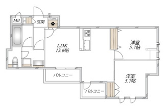 【間取り】 | シュシュ・ドミールⅡ