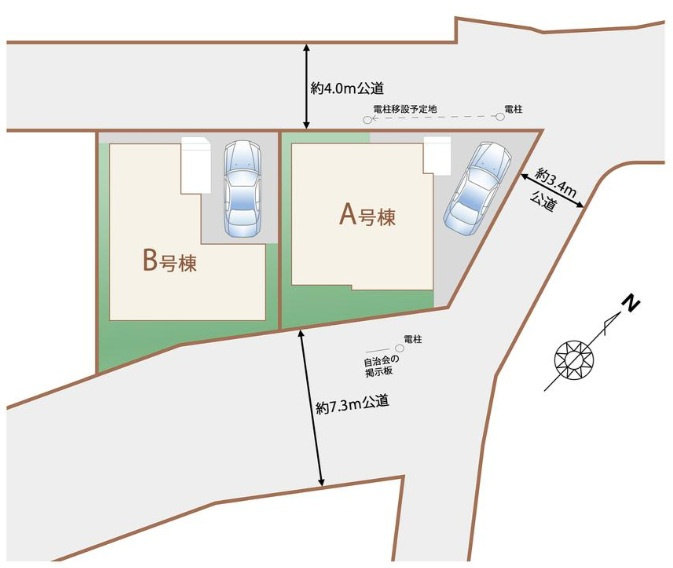 市川市大和田５丁目３０８番の区画図