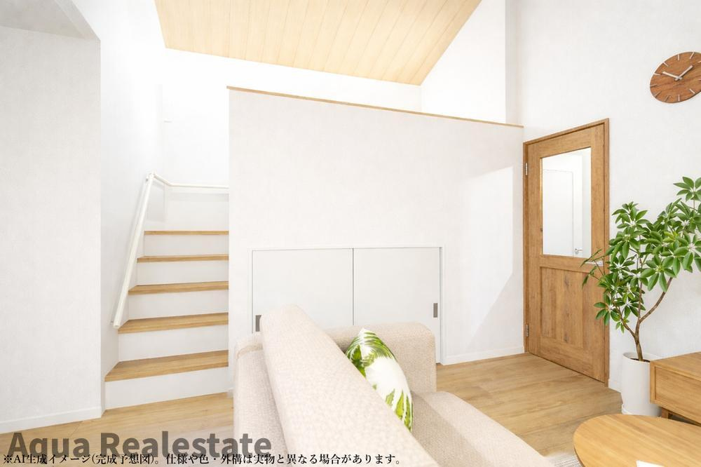 綾歌郡宇多津町岩屋の新築一戸建の居間・リビング|ゆったりとした居間です