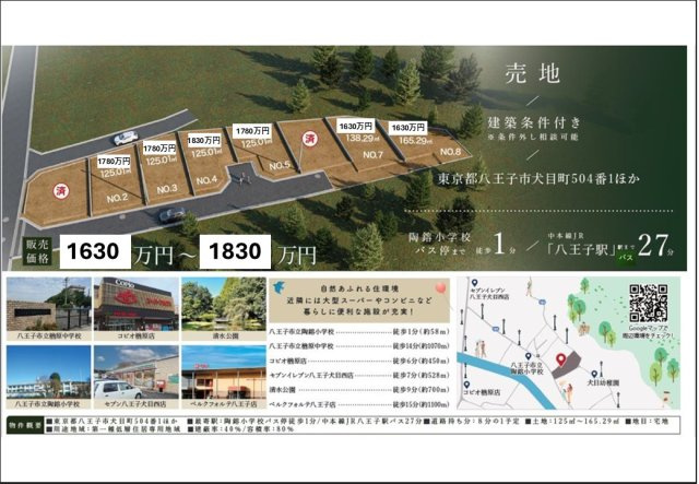八王子市犬目町　建築条件付き売地　NO.４の土地図