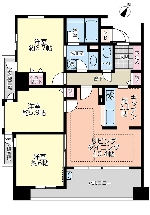 D’クラディア西原駅前の間取り