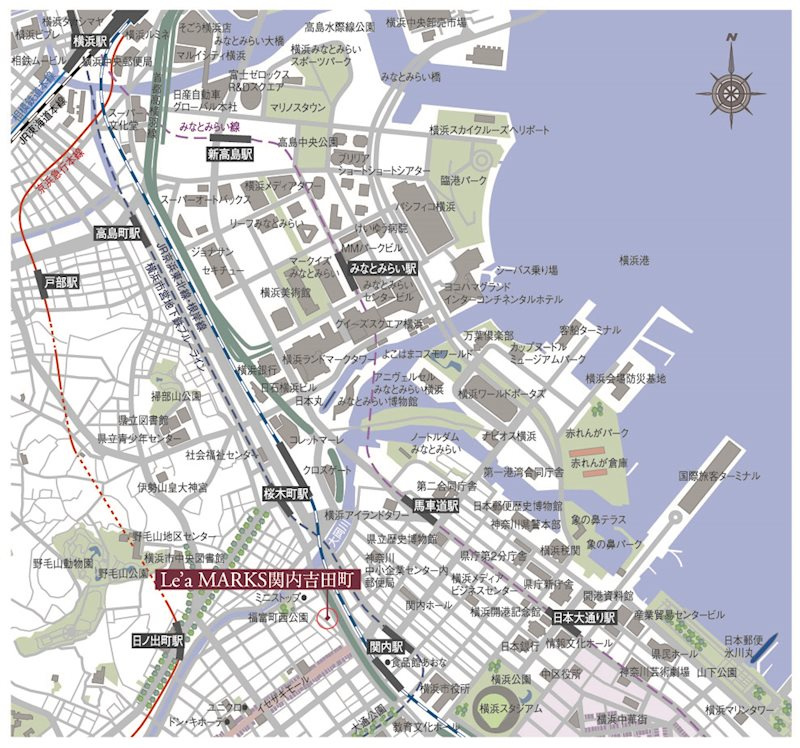 Le'a MARKS関内吉田町の地図