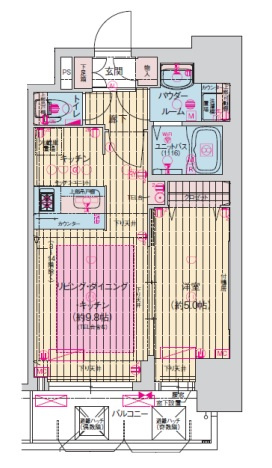 【間取り】 | プレサンス扇町駅前