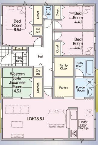 【間取り】 | 仲介手数料無料！中関小学校に通える新築平屋戸建　防府市田島　第７　クレイドルガーデン　アーネストワン | お客様のご意見を凝縮した使いやすい間取り