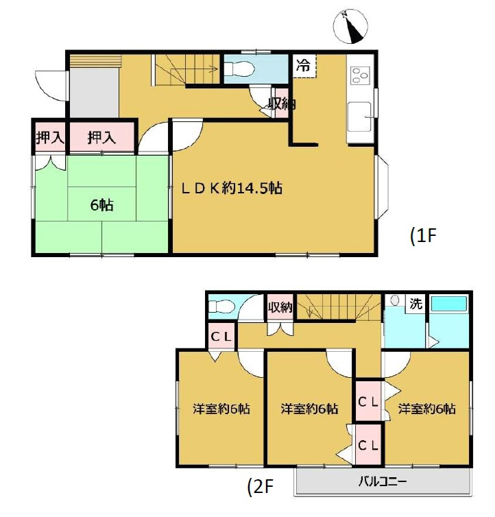 あきる野市草花　中古戸建の間取り