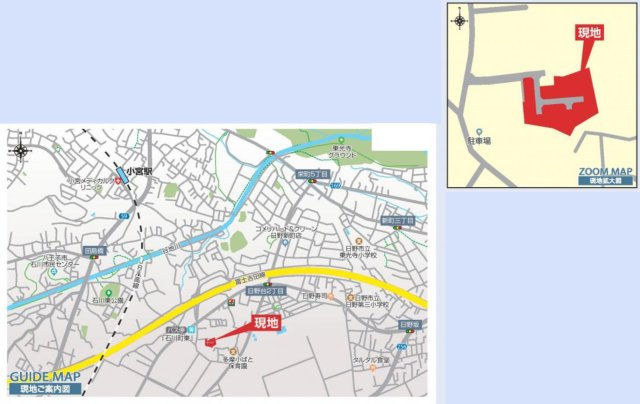 祝　成約済み　八王子市　石川町　新築戸建ての地図|～仲介手数料無料☆八王子ひなた不動産～八王子市石川町　新築戸建て