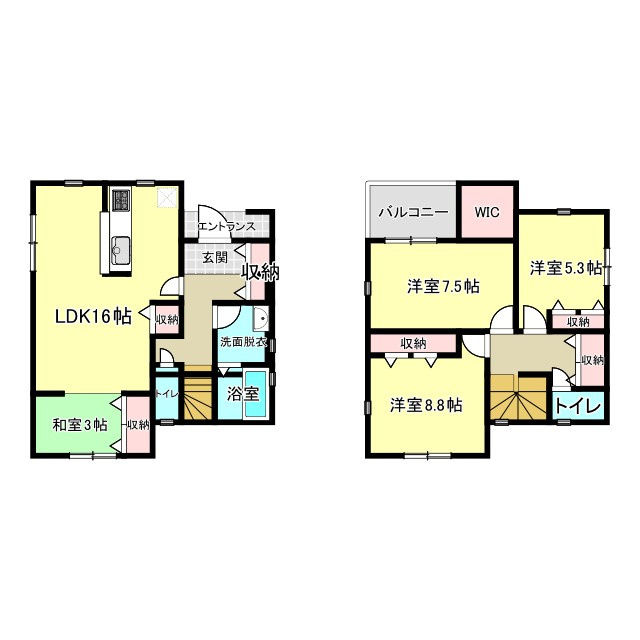 うるま市前原新築戸建て 4号棟（全10棟）の間取り