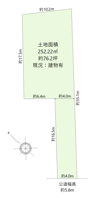 長久手市下川原土地の土地図|地形図