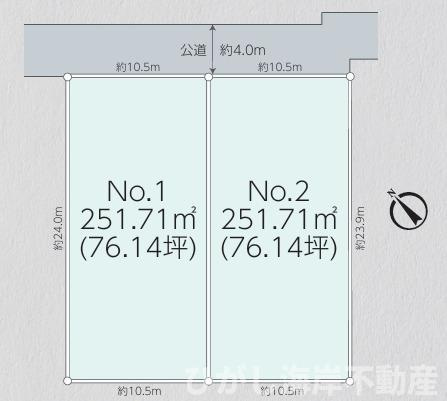 藤沢市片瀬海岸２丁目　売地　全２区画の土地図|対象No1