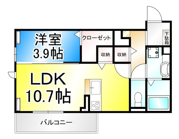 トリシア東和田　W（西）棟の間取り
