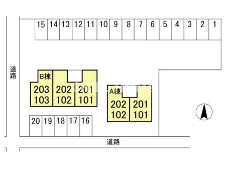 ポラール　Ｂの区画図|当社、チルホームのHPもご覧ください(^^)/物件情報多数♪