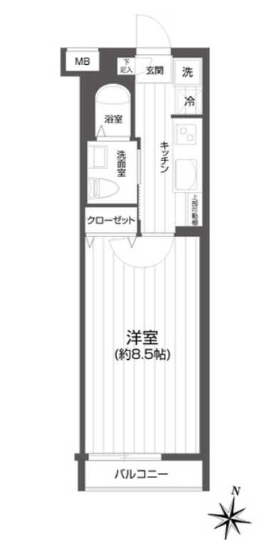 メイクスデザイン用賀　分譲賃貸　ペット相談　礼金０の間取り