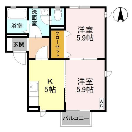 クレシェンテ　Fの間取り