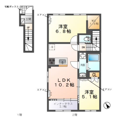 【間取り】 | (仮称)　野田市なみき3丁目アパート