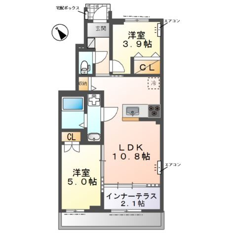 【間取り】 | (仮称)　野田市なみき3丁目アパート