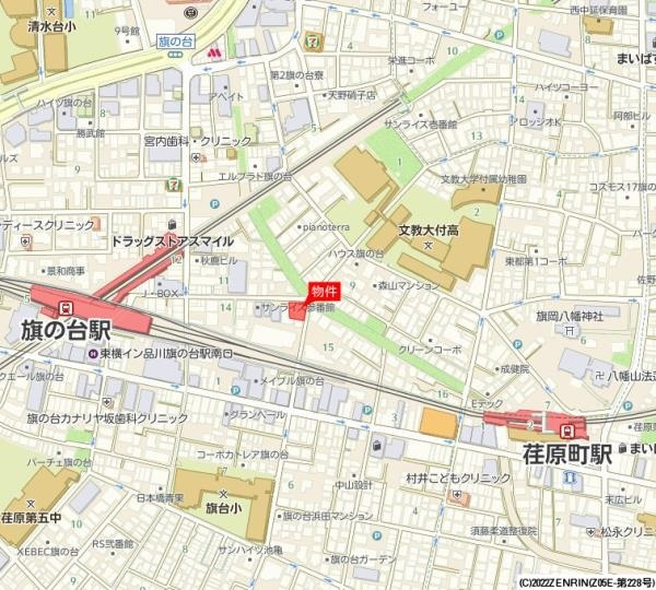 プラッツ旗の台の地図