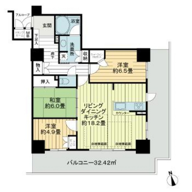 岐阜シティタワー43　1807号室の間取り