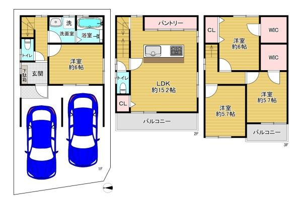 【間取り】 | 門真市大倉町　中古戸建