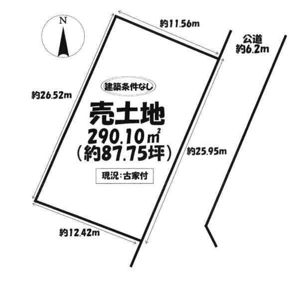 岡崎市滝町字外浦の売地の区画図