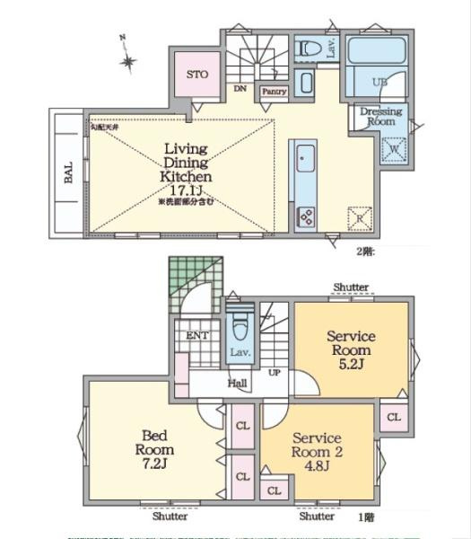 鎌倉市二階堂の新築一戸建の間取り|暮らしやすさを大きく左右する収納を、豊富に配置し使い勝手を考慮した間取りです。空間を余すところなく有効利用した収納は生活空間をより上質なものにしてくれるはずです。
