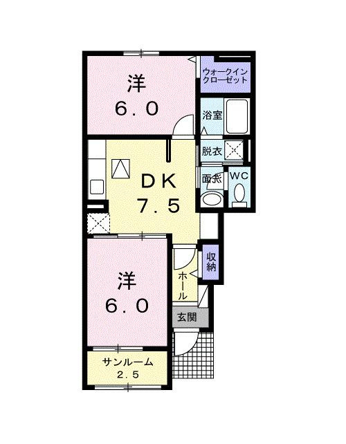 サングリーン宇土Ｂの間取り