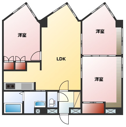 マンション酸漿の間取り