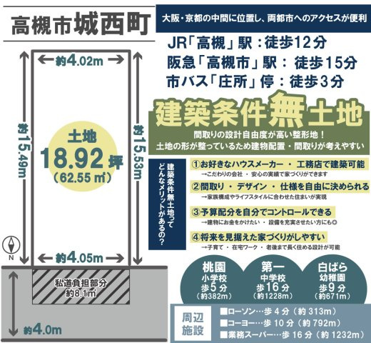 城西町　建築条件無土地の区画図