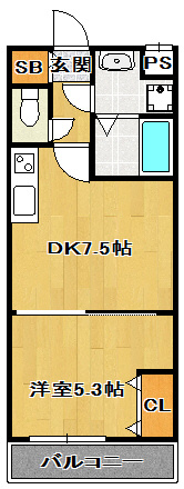 【間取り】 | ヴィクトリアンコート船橋 | 独立洗面台付きのお部屋です