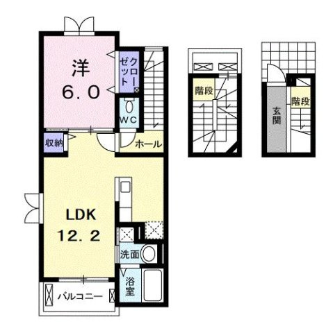 クラールｗａｔａｎａｂｅⅠの間取り