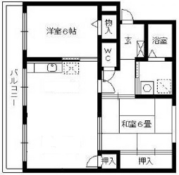 第2江頭ハイツの間取り|現在はオールフローリングです。